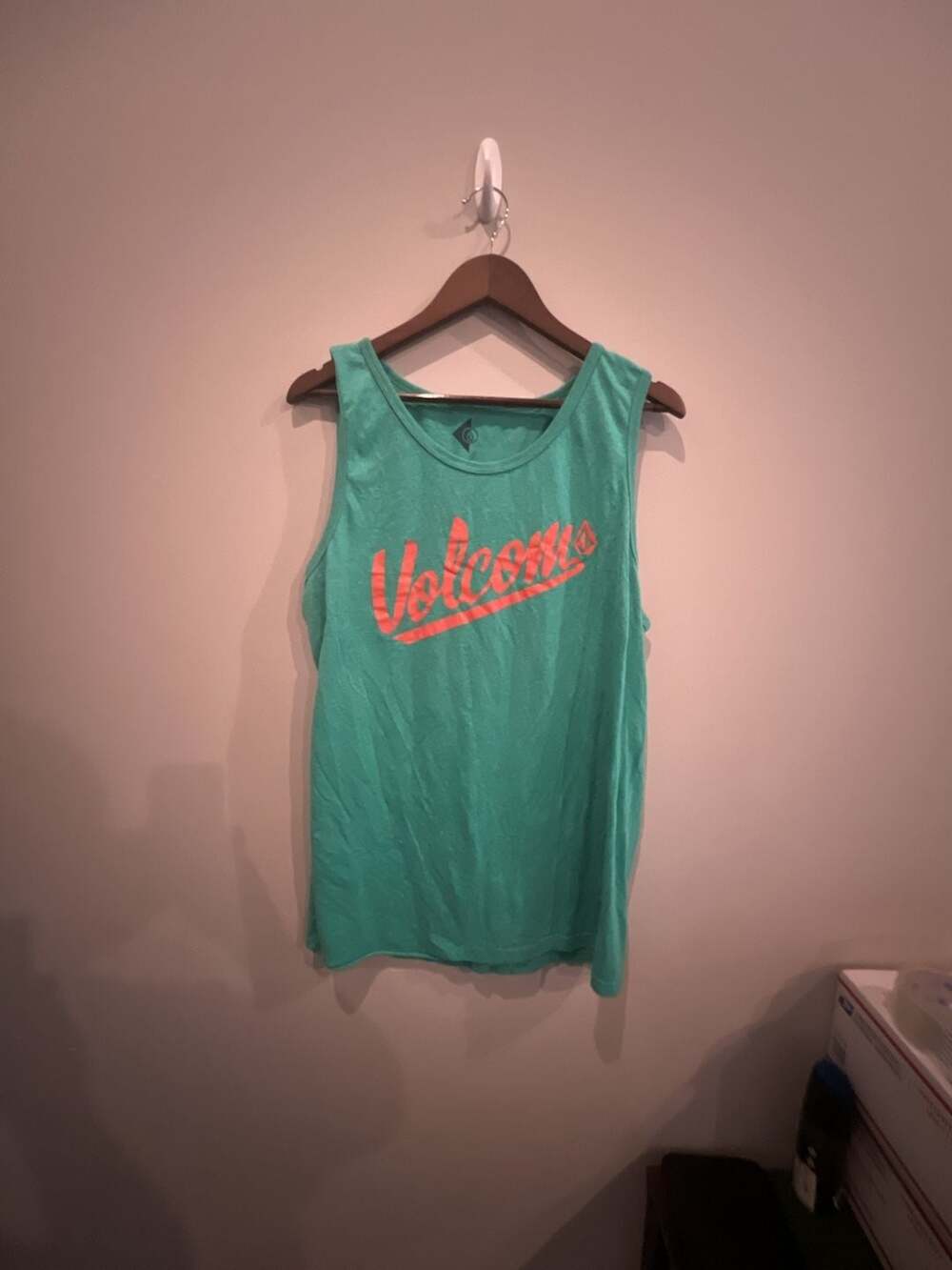 Volcom Men's Graphic Logo Tank Top Green